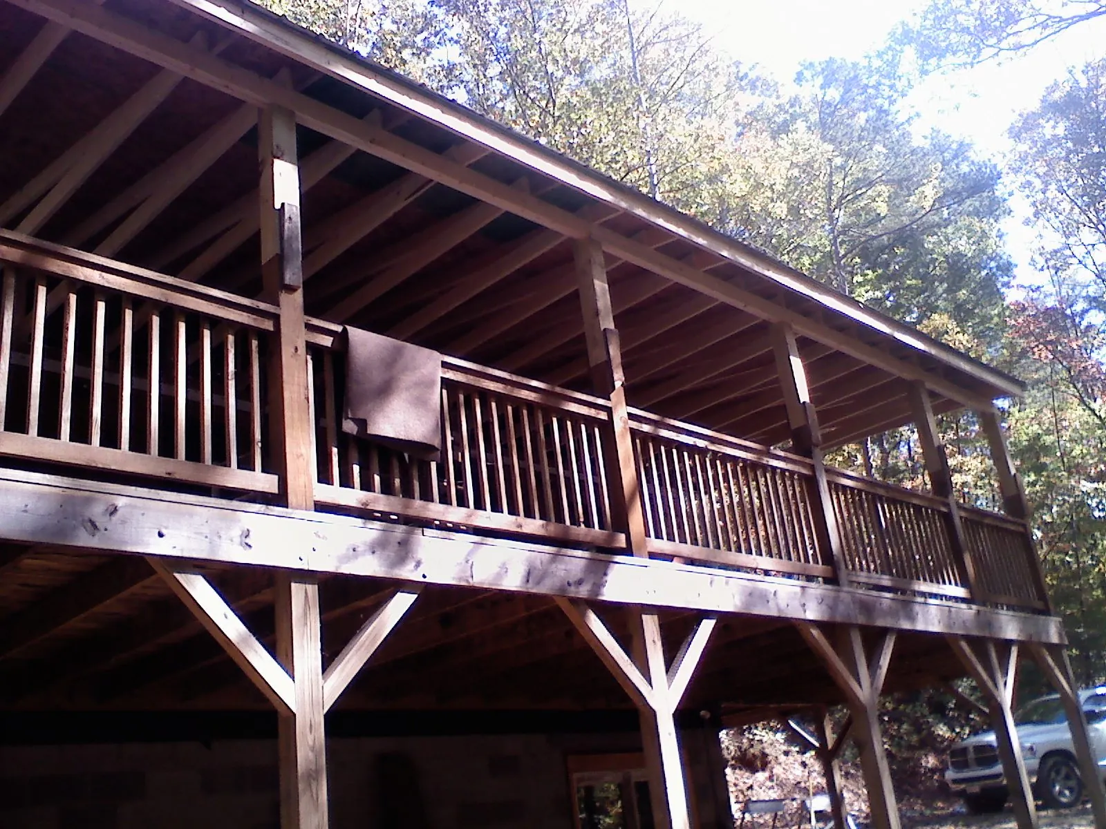 Timber framing under a new elevated porch and deck — Roof Leak Repair in Sarasota by Roofing Brothers